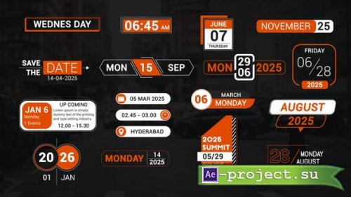 Videohive - Time And Date Titles Pack - 60448798 - Project for After Effects