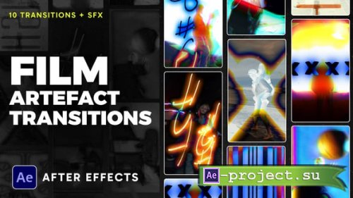 Videohive - Vertical Film Artefact Transitions - 60458570 - Project for After Effects