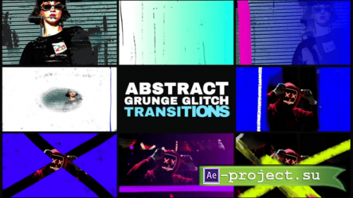Videohive - Abstract Grunge Glitch Seamless Transitions for After Effects - 60458437 - Project for After Effects