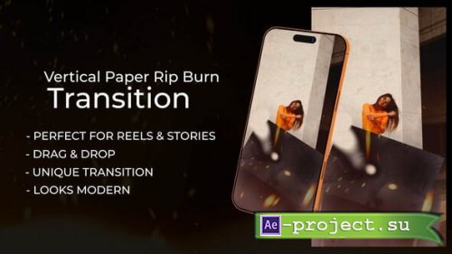 Videohive - Vertical Paper Rip Transition - 60456141 - Project for After Effects