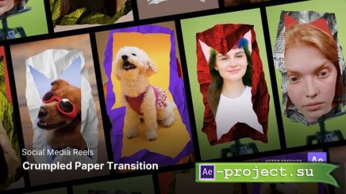 Videohive - Reels - Crumpled Paper Transition After Effects Project Files - 60237825 - Project for After Effects