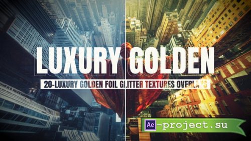 Videohive - Luxury Golden Foil Glitter Overlays Pack For DaVinci Resolve - 60470008