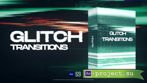 Videohive - Glitch Transitions - 60534776 - Project for After Effects