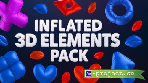 Videohive - 3D Glossy Inflated Pack  Trendy Plastic Shapes & Visual FX - 60513189 - Project for After Effects