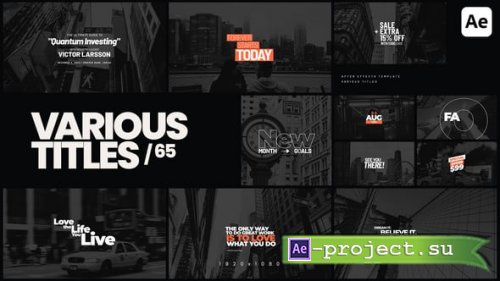 Videohive - Various Titles 65 - 60483919 - Project for After Effects