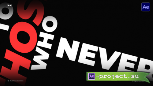 Videohive - Text Animation Intro  AE - 60575418 - Project for After Effects