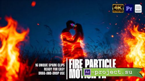 Videohive - Action Fire Sparks Overlays Pack For MOGRT - 60600268