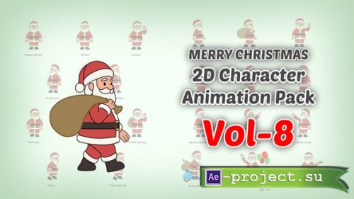 Videohive - Merry Christmas 2D character Animation Pack Vol 8 - 60656739 - Project for After Effects