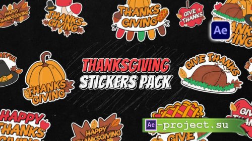 Videohive - Thanksgiving Stickers Pack - 60732376 - Project for After Effects
