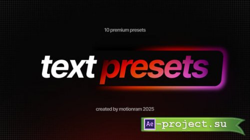 Videohive - Text Presets - 60787380 - Project for After Effects