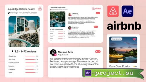 Videohive - Airbnb UI Mockups - Hotel Listing, Reviews - 60799107 - Project for After Effects