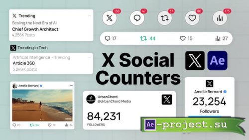 Videohive - X Social Counters & UI Elements - 60799188 - Project for After Effects