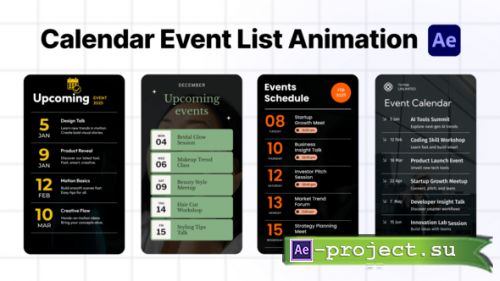Videohive - Calendar Event List - 60799154 - Project for After Effects