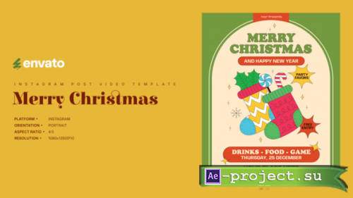 Videohive - Christmas Instagram Post Portrait  Creative After Effects Video Template - 60809733