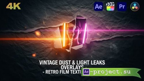 Videohive - Vintage Dust & Light Leaks Overlays  Retro Film Texture Pack - 60842125 - Project for After Effects