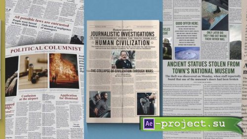 Videohive - Vertical Investigation Newspaper Mockup - 60873674 - Project for After Effects