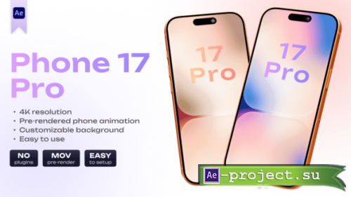 Videohive - Phone 17 Pro Orange Mockup - 60874387 - Project for After Effects