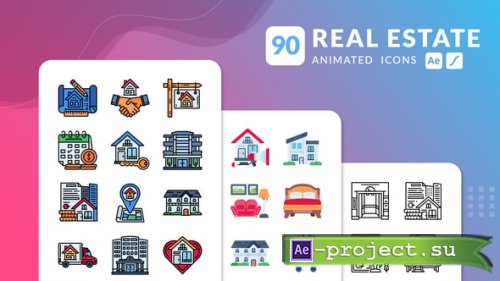 Videohive - Real Estate Animated Icons | After Effects - 60878450 - Project for After Effects