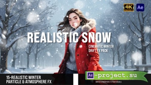 Videohive - Realistic Snow Particle Overlays  Cinematic Winter Drift FX Pack - 60885439 - Project for After Effects