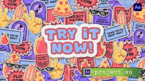 Videohive - Cartoon Stickers Transitions - 60925511 - Project for After Effects
