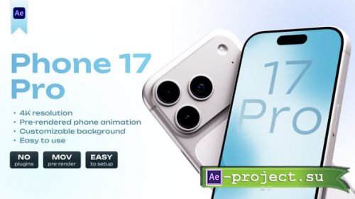 Videohive - Phone 17 Pro Silver Mockup - 60874400 - Project for After Effects