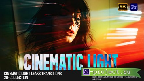 Videohive - Cinematic Light Leaks Transitions  Warm Film Glow & Lens FX For PP - 60957833