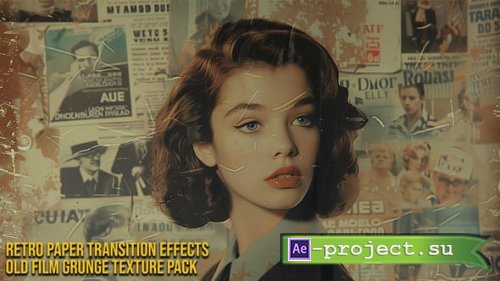Videohive - Retro Paper Transition Effects  Old Film Grunge & Texture Pack For DaVinci Resolve - 60940842