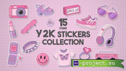 Videohive - Y2K Stickers Collection - 60964444 - Project for After Effects