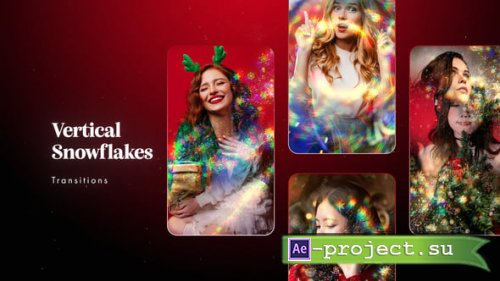 Videohive - Vertical Snowflakes Transitions - 61007955 - Project for After Effects