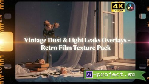 Videohive - Vintage Dust & Light Leaks Overlays  Retro Film Texture Pack For DR - 60952598