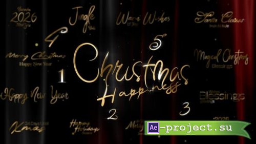 Videohive - Christmas and New Year Typography Blessings, Golden Glamour Title Cards - 61047136