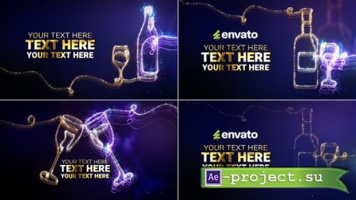 Videohive - Party or Event Celebration // Wineglass & Bottle // New Year Party - 61062144 - Project for After Effects