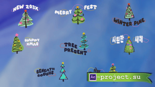 Videohive - Cartoon Christmas Trees Titles for After Effects - 61028538 - Project for After Effects