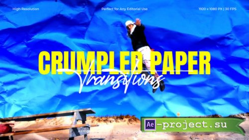 Videohive - Crumpled Paper Transitions Pack for After Effects - 61076439 - Project for After Effects