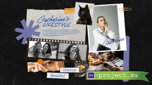 Videohive - Scrapbook Photo Collage Video Template with Torn Paper Aesthetic - 61050402 - Project for After Effects