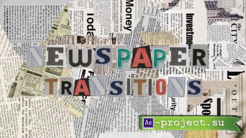 Videohive - Newspaper Transitions | Vintage Ripped Paper Collage - 61027501 - Project for After Effects