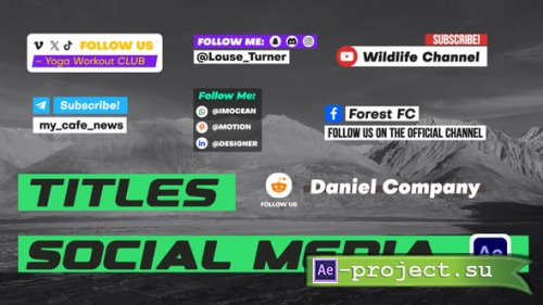 Videohive - Titles with Social Media - 61026975 - Project for After Effects