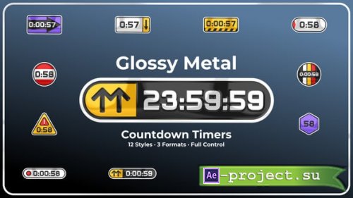 Videohive - Glossy Metal Countdown Timers - 61060017 - Project for After Effects