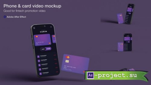 Videohive - Minimal Phone & Card Showcase - 4K 60fps After Effects Mockup - 61043222 - Project for After Effects
