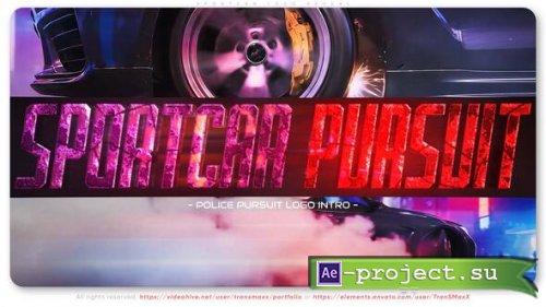 Videohive - Sportcar Police Pursuit Logo Intro - 61118777 - Project for After Effects