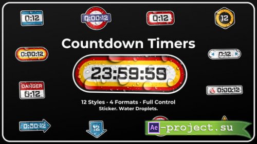 Videohive - Sticker Countdown Timers - Water Droplets - 61221135 - Project for After Effects