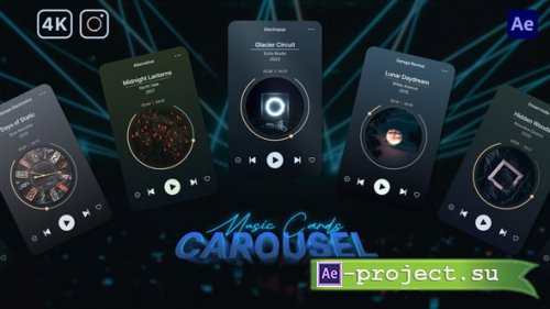 Videohive - Music Cards Carousel - 61116343 - Project for After Effects