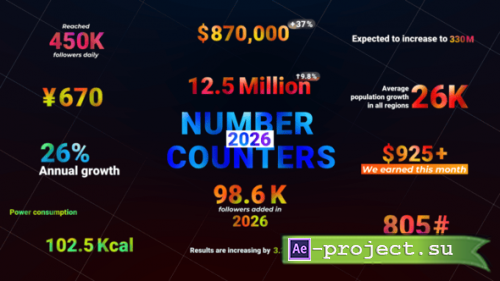 Videohive - Number Counters - 61118575 - Project for After Effects