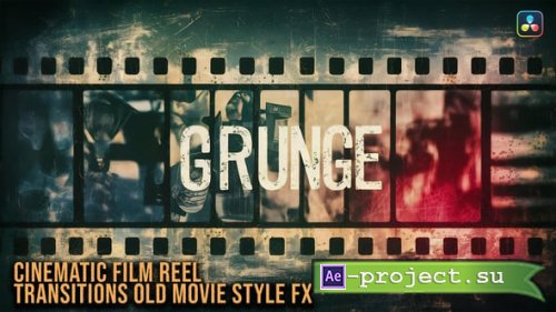 Videohive - Cinematic Film Reel Transitions � Old Movie Style FX For DaVinci Resolve - 61040820