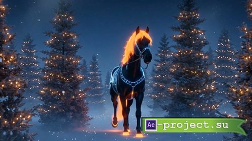 A fairytale horse in the New Year's forest