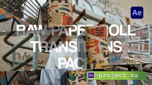 Videohive - Raw Paper Roll Transitions Pack - 61243203 - Project for After Effects
