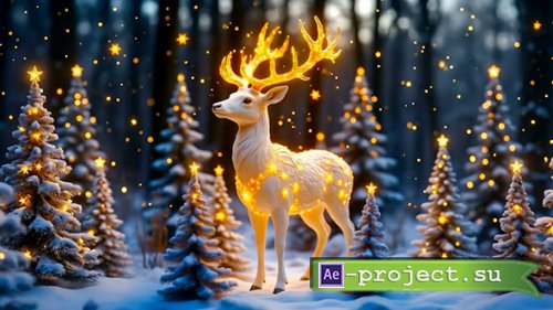A fairytale deer in a fairytale winter forest
