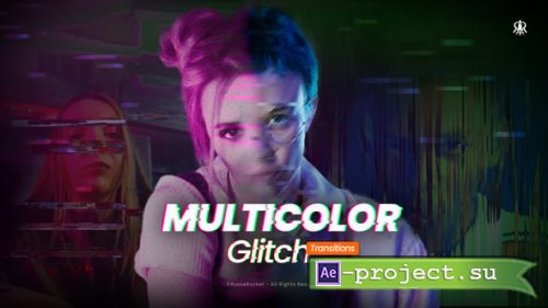 Videohive - Multicolor Glitch Transitions - 61240372 - Project for After Effects