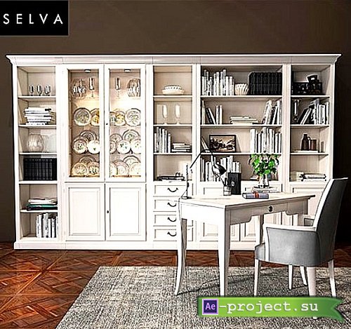 Selva bookcase Mirabeau set sections 02 1080184 - 3D Model