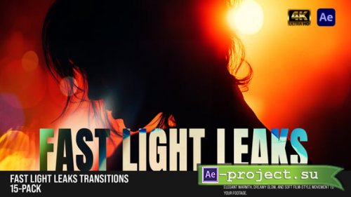 Videohive - Fast Light Leaks Transitions for Reels, Shorts & YouTube - 61363685 - Project for After Effects